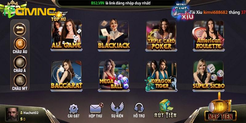 Những tựa game hàng đầu được B52 CLUB cung cấp
